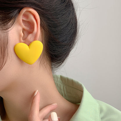 1 Pair Fashion Heart Shape Arylic Ear Studs