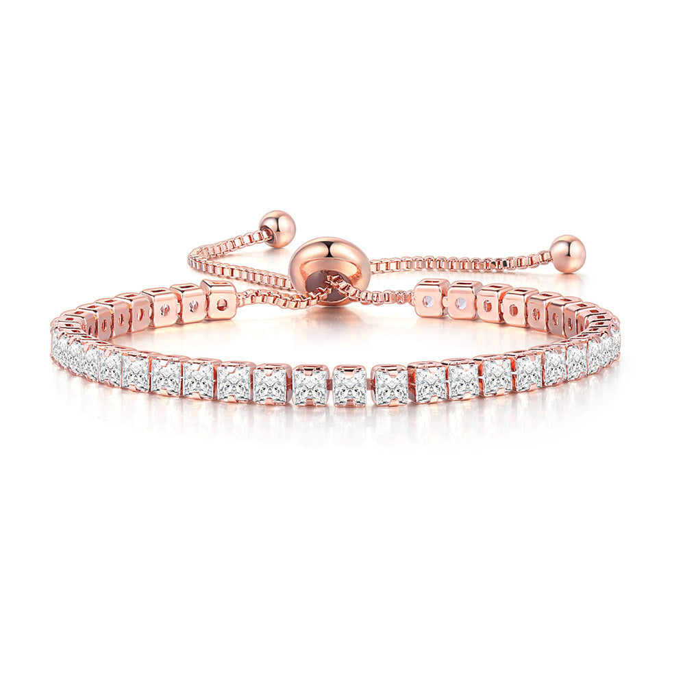 Fashion Geometric Copper Inlaid Zircon Bracelets