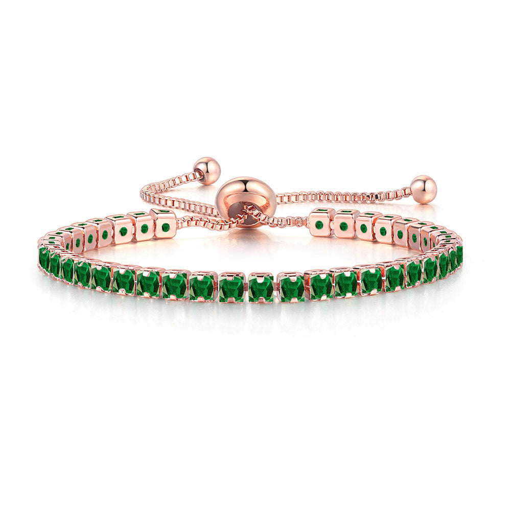 Fashion Geometric Copper Inlaid Zircon Bracelets