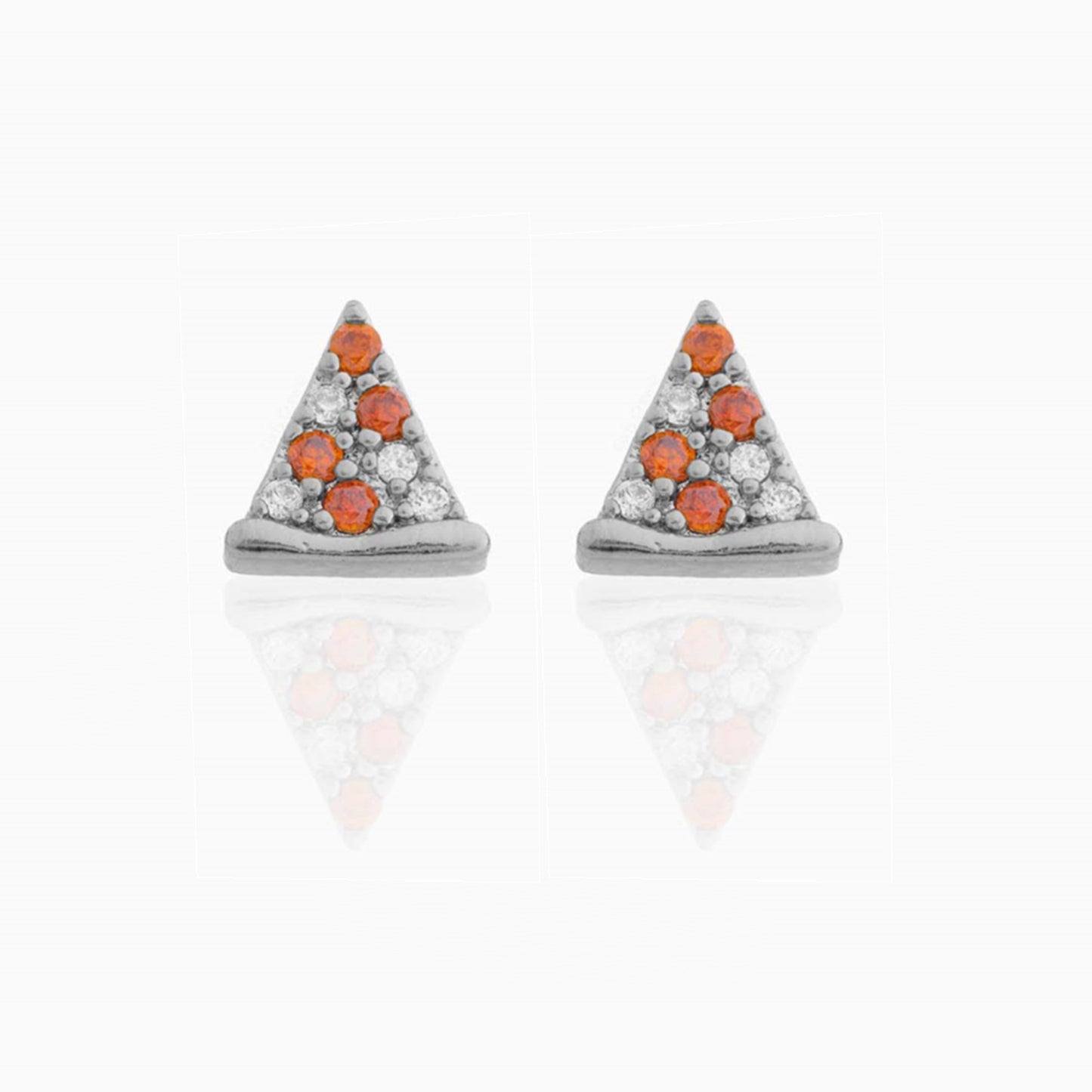 Fashion Geometric Coke Hamburger Brass Inlaid Zircon Ear Studs 1 Pair