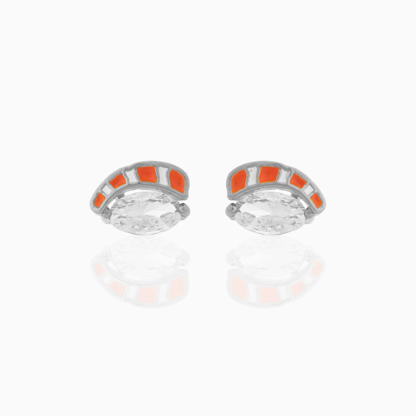 Fashion Geometric Coke Hamburger Brass Inlaid Zircon Ear Studs 1 Pair