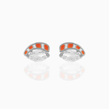 Fashion Geometric Coke Hamburger Brass Inlaid Zircon Ear Studs 1 Pair