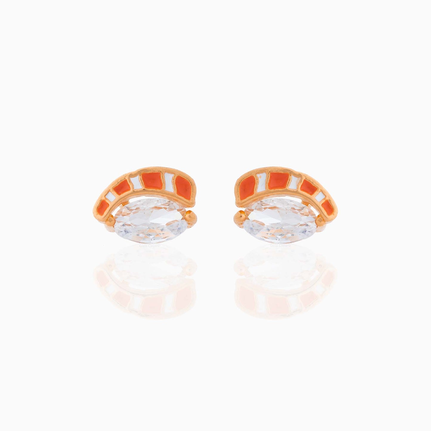 Fashion Geometric Coke Hamburger Brass Inlaid Zircon Ear Studs 1 Pair