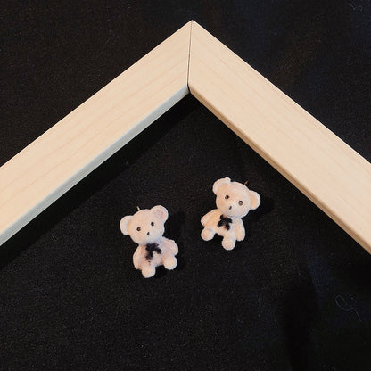 Cute Bear Flocking Women's Earrings 1 Pair