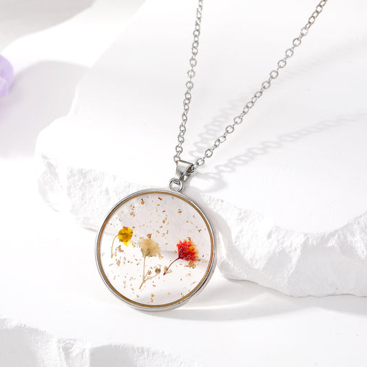 Fashion Flower Resin Enamel Women's Earrings Necklace