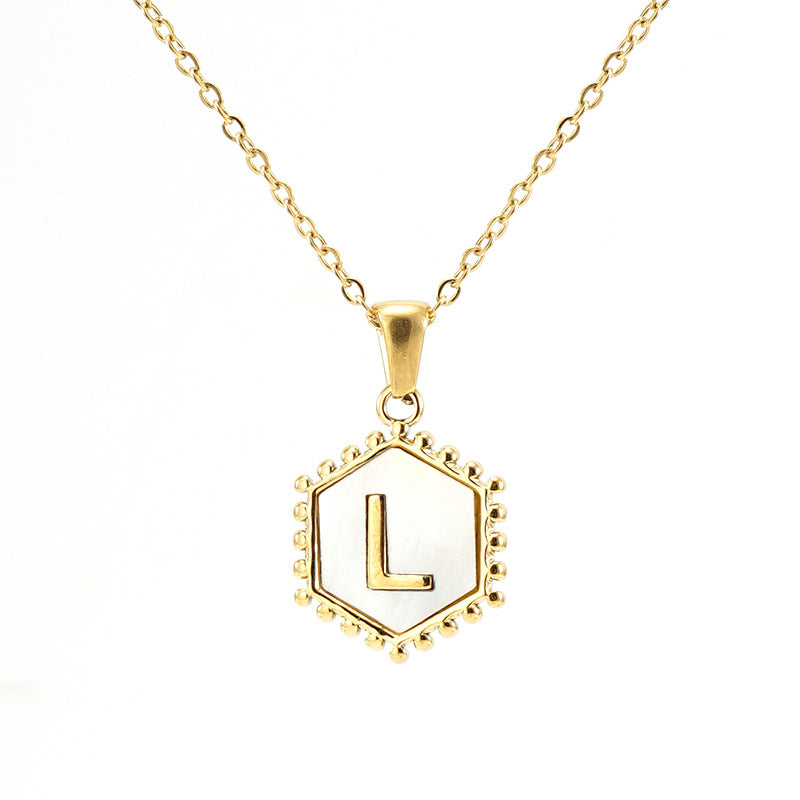 Fashion Letter Titanium Steel Plating Pendant Necklace 1 Piece