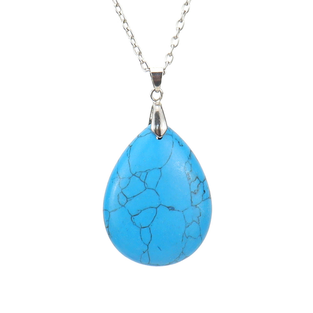 Fashion Water Droplets Natural Stone Handmade Pendant Necklace 1 Piece