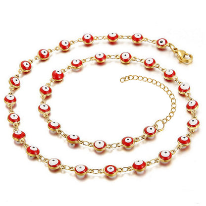 Wholesale Fashion Devil's Eye Titanium Steel Enamel Bracelets