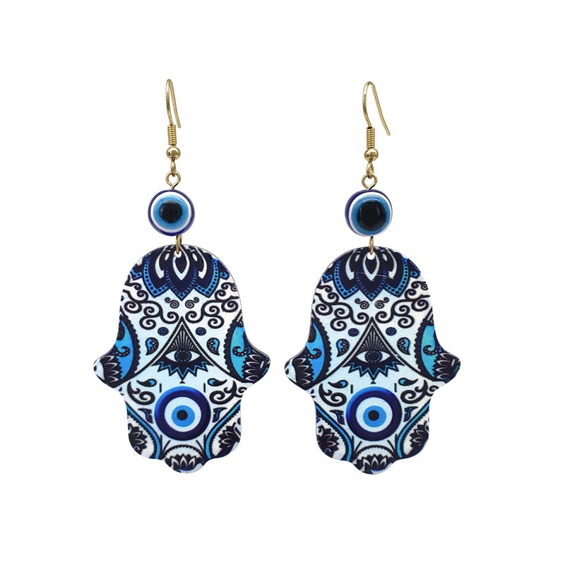 Fashion Palm Eye Arylic Women's Drop Earrings 1 Pair