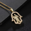 Fashion Portrait Copper Inlay Zircon Pendant Necklace 1 Piece