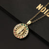 Fashion Portrait Copper Inlay Zircon Pendant Necklace 1 Piece