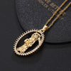 Fashion Portrait Copper Inlay Zircon Pendant Necklace 1 Piece