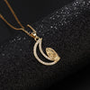 Fashion Portrait Copper Inlay Zircon Pendant Necklace 1 Piece