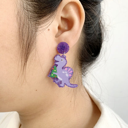 Cartoon Style Dinosaur Arylic Women's Drop Earrings 1 Pair