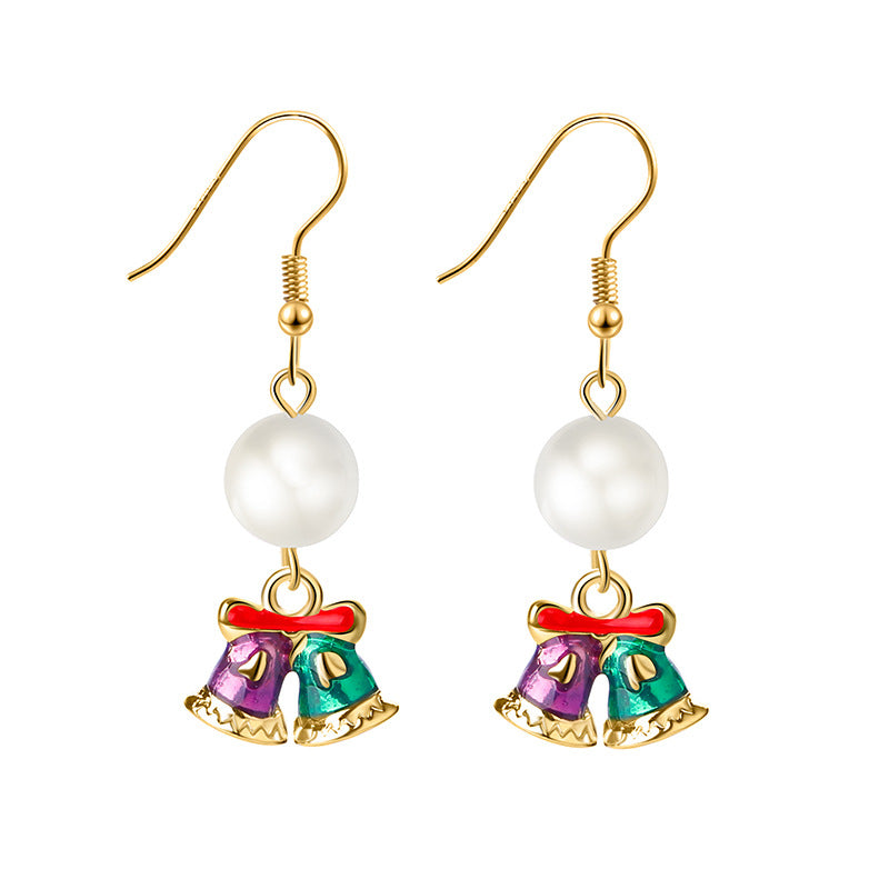 Fashion Santa Claus Elk Alloy Artificial Pearls Women's Earrings 1 Pair