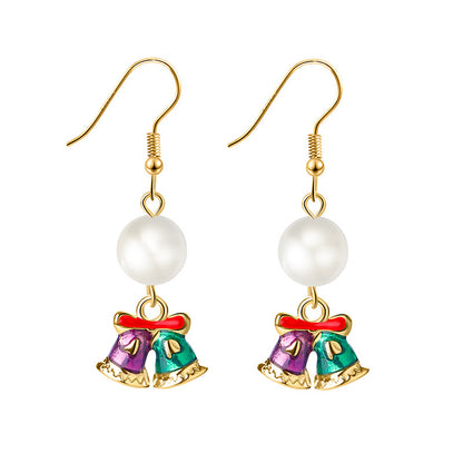 Fashion Santa Claus Elk Alloy Artificial Pearls Women's Earrings 1 Pair