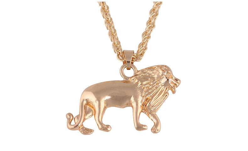 Fashion Lion Alloy Luminous Plating Inlay Rhinestones Men's Pendant Necklace 1 Piece