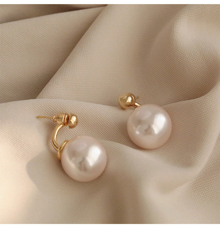 Elegant Geometric Alloy Inlay Artificial Pearls Women's Earrings 1 Pair