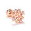 Fashion Heart Shape Copper Plating Inlay Artificial Pearls Zircon Ear Studs 1 Piece