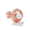 Fashion Heart Shape Copper Plating Inlay Artificial Pearls Zircon Ear Studs 1 Piece