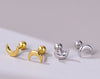 Simple Style Moon Silver Plating Ear Studs 1 Pair