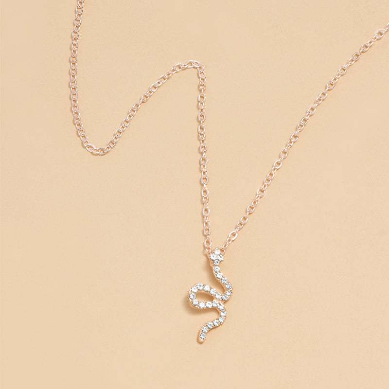 Retro Snake Alloy Rhinestone Women's Necklace