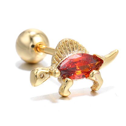 Fashion Dinosaur Bear Rabbit Copper Screw Puncture Screw Ball Ear Nail