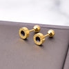 Lady Geometric Titanium Steel Earrings Pattern Plating Flowers Stainless Steel Earrings