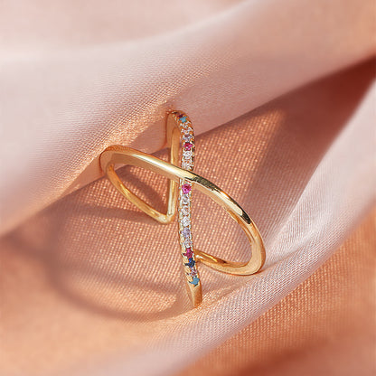 Retro Printing Copper Zircon Rings