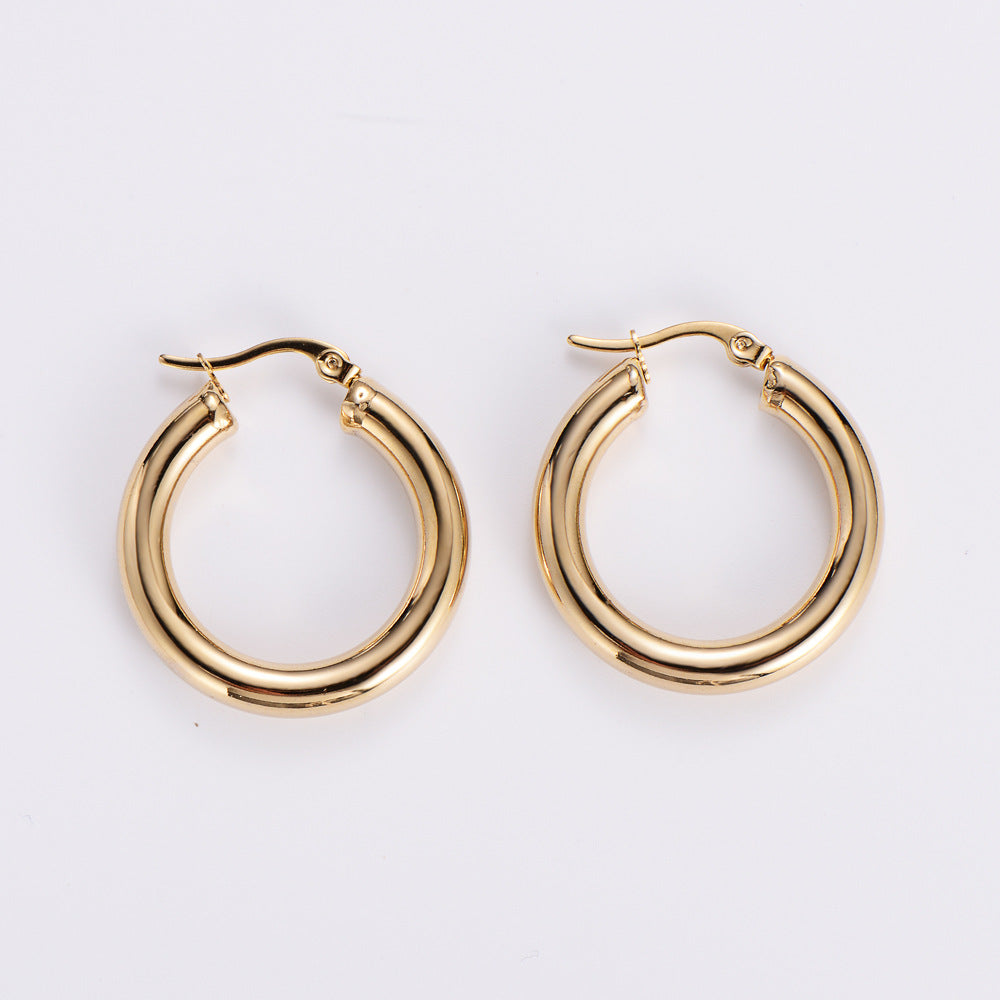 Simple Style Geometric Polishing Stainless Steel No Inlaid Earrings