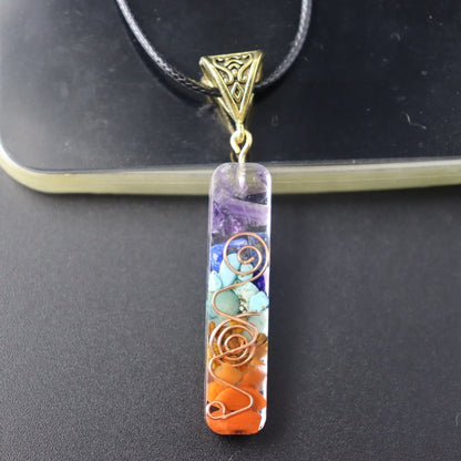 Fashion Square Natural Stone Epoxy Pendant Necklace 1 Piece