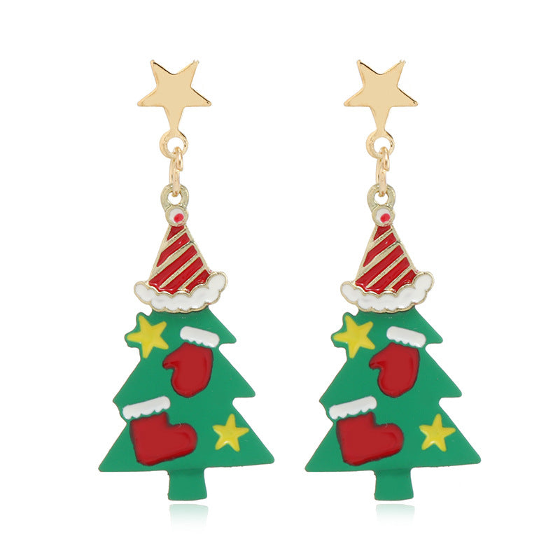 Fashion Christmas Tree Santa Claus Snowman Alloy Plating Women's Drop Earrings 1 Pair