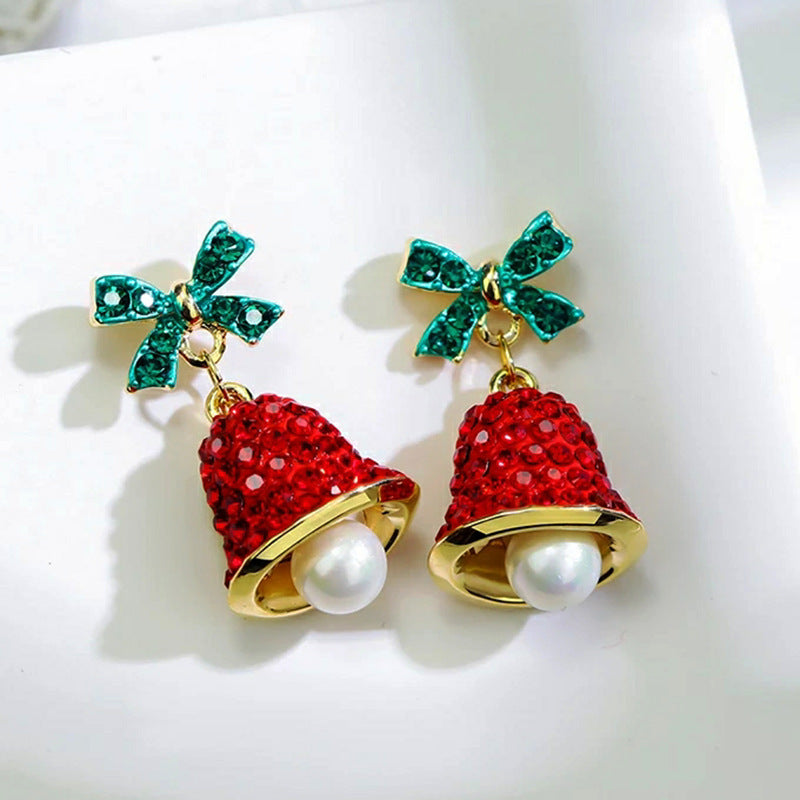 Ethnic Style Snowman Snowflake Elk Alloy Enamel Rhinestones Women's Drop Earrings 1 Pair