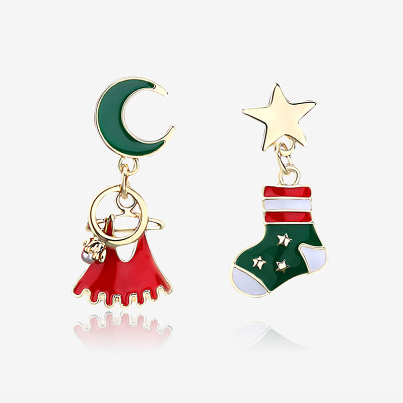 Ethnic Style Snowman Snowflake Elk Alloy Enamel Rhinestones Women's Drop Earrings 1 Pair