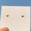 1 Pair Fashion Devil's Eye Crown Flower Inlay Copper Zircon Ear Studs