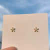 1 Pair Fashion Devil's Eye Crown Flower Inlay Copper Zircon Ear Studs