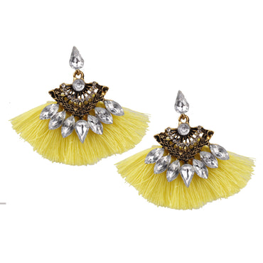 Fashion Tassel Alloy Plating Inlay Rhinestones Women's Drop Earrings 1 Pair