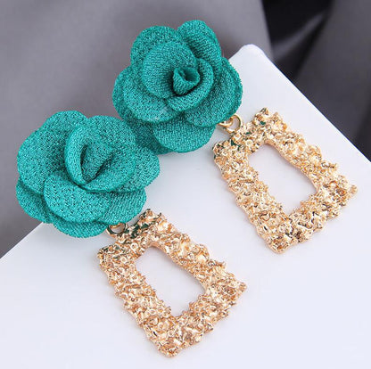 Fashion Flower Alloy Plating Women's Drop Earrings 1 Pair