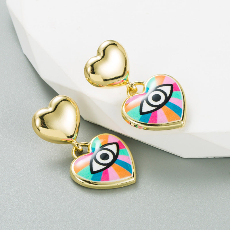 Fashion Geometric Devil's Eye Alloy Enamel Women's Drop Earrings 1 Pair