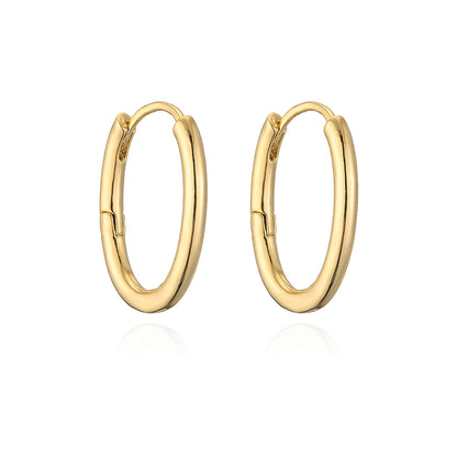 Fashion Circle Copper Gold Plated Hoop Earrings 1 Pair