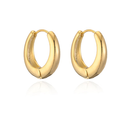 Fashion Circle Copper Gold Plated Hoop Earrings 1 Pair