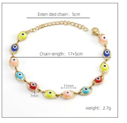 Fashion Devil's Eye Stainless Steel Enamel Plating Bracelets