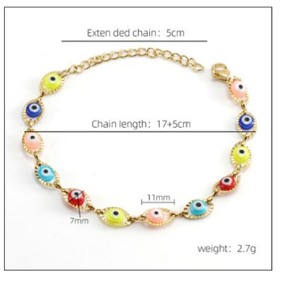 Fashion Devil's Eye Stainless Steel Enamel Plating Bracelets