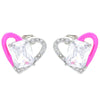 Fashion Heart Shape Copper Plating Zircon Ear Studs 1 Pair