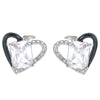 Fashion Heart Shape Copper Plating Zircon Ear Studs 1 Pair