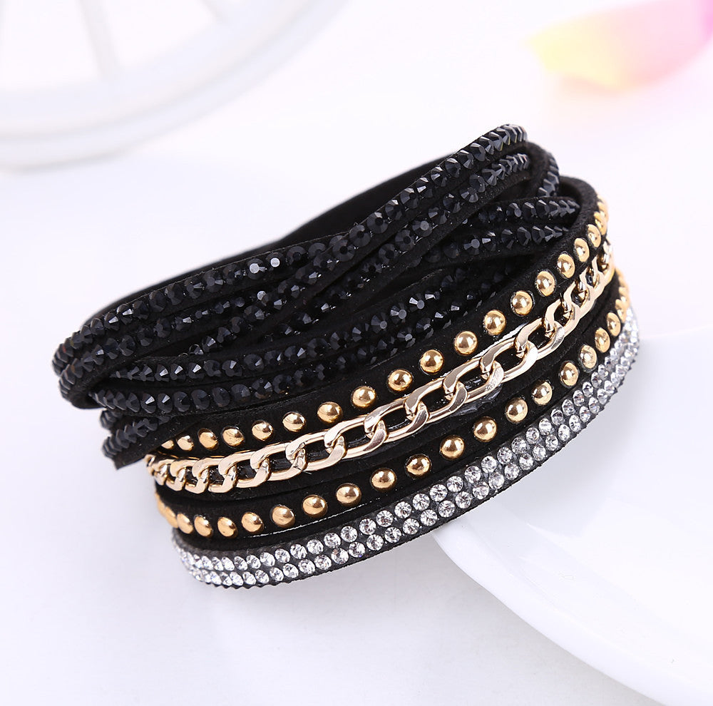 Ethnic Style Solid Color Flannel Inlay Artificial Gemstones Women's Bracelets 1 Piece