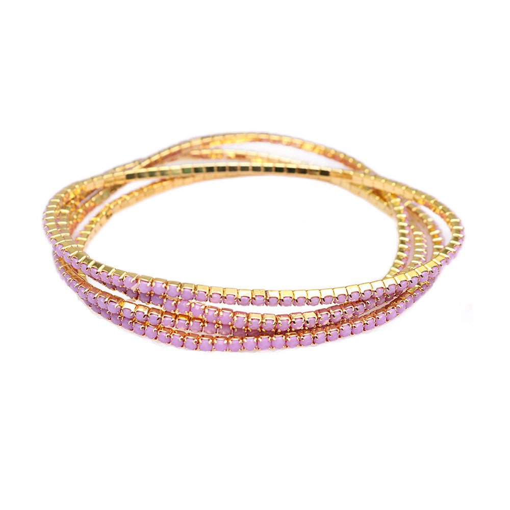 Basic Geometric Zircon Rhinestones Women's Bracelets 1 Piece