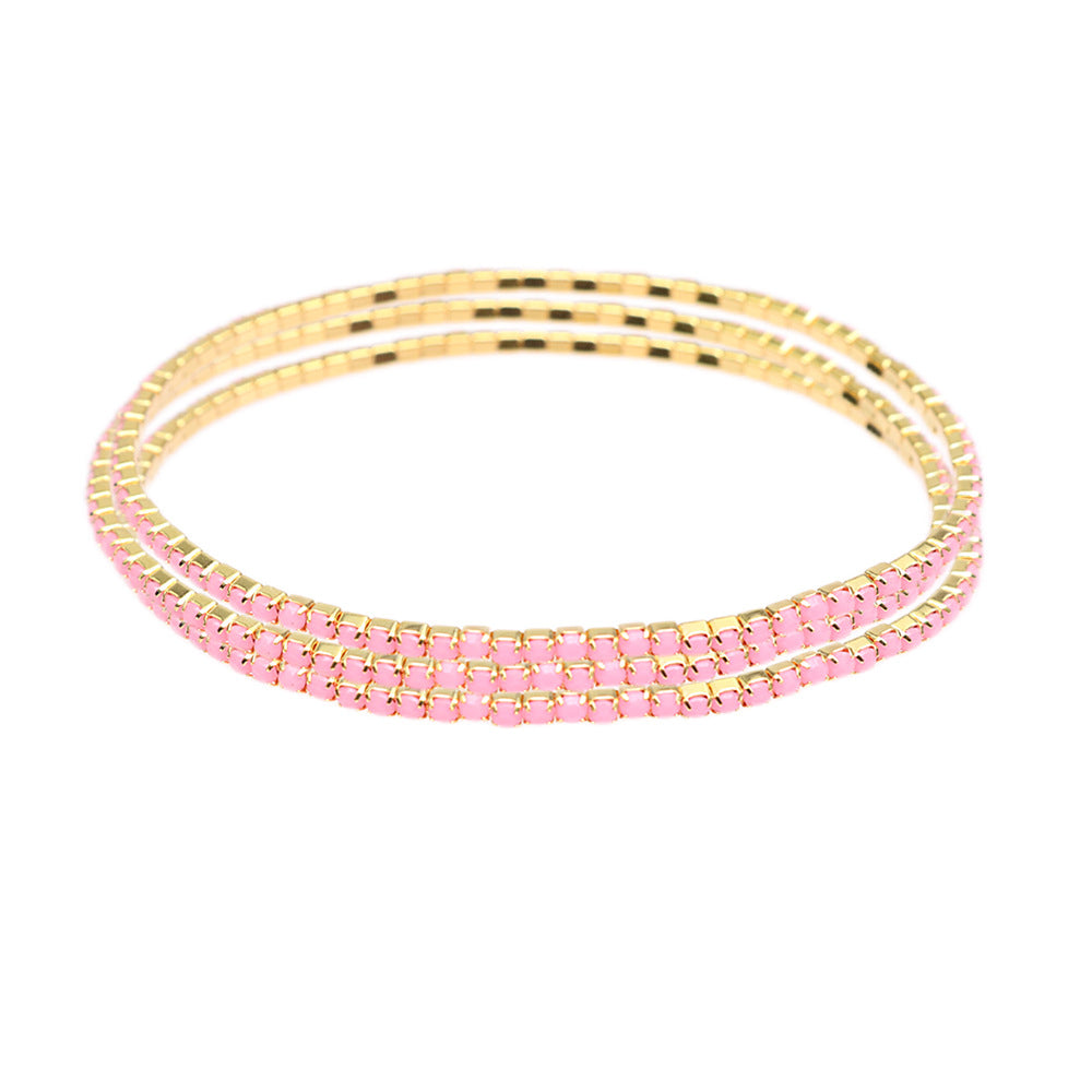 Basic Geometric Zircon Rhinestones Women's Bracelets 1 Piece