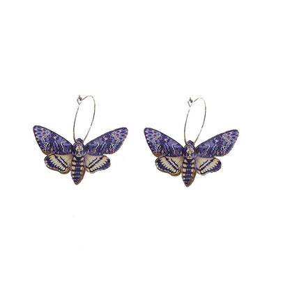 1 Pair Retro Moth Three-dimensional Arylic Drop Earrings