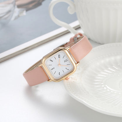 Fashion Color Block Buckle Quartz Women'S Watches